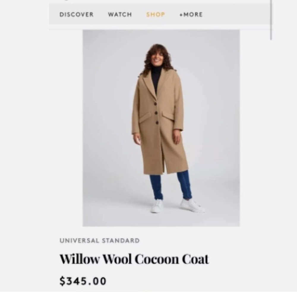 Universal Standard Willow Wool Trench Coat in Tan